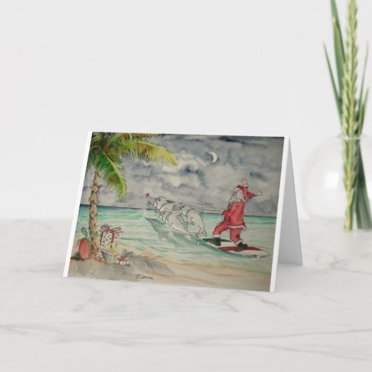 Santa in het Caribisch gebied Feestdagen Kaart (Voorkant)