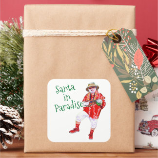 Santa in het paradijs Kauai met Ukulele Sticker