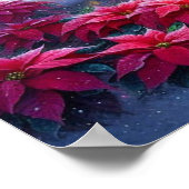 Santa in His Sleigh on Poinsettia Pond Wall Poster (Hoek)