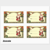 Santa in Holly Lijst Gift Label Sticker (Vel)