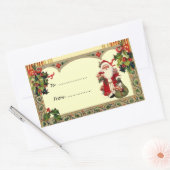 Santa in Holly Lijst Gift Label Sticker (Envelop)