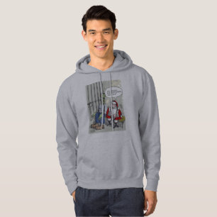 Santa in Jail grijs gevlekt sweatshirt