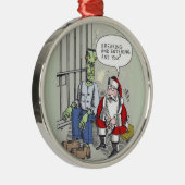 Santa In Jail round premium ornament (Rechts)