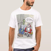 Santa in Jail witte T-shirt (Voorkant)