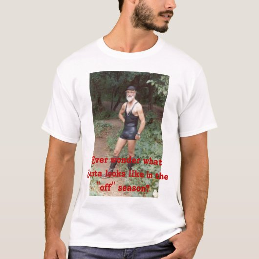 Santa in juli t-shirt (Voorkant)