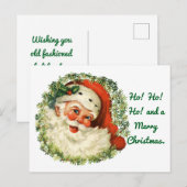  Santa in Krans vakantie Briefkaart (Voorkant / Achterkant)