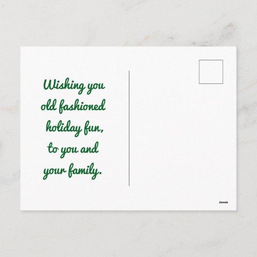  Santa in Krans vakantie Briefkaart (Achterkant)