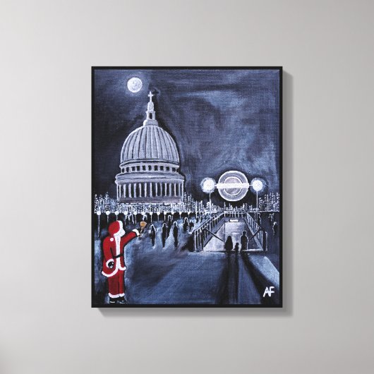 Santa in London Painting by Alfred Fox Canvas Afdruk (Voorkant)