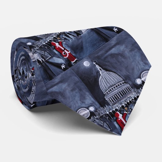 Santa in London Painting by Alfred Fox Stropdas (Opgerold)