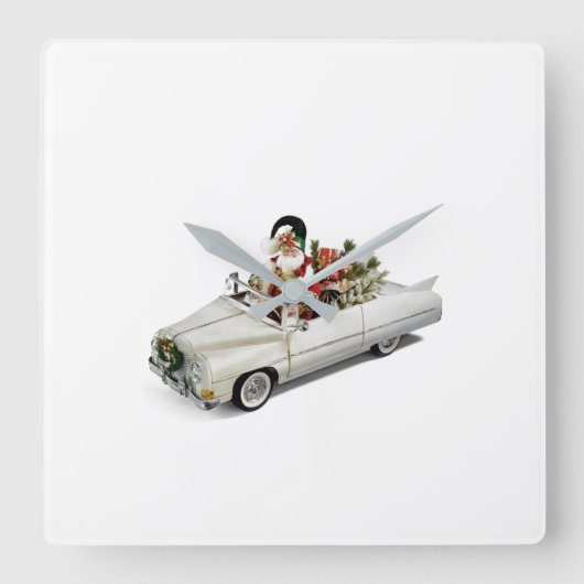 **SANTA IN OMBOUWBARE AUTO** KLOK (Voorkant)