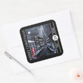 Santa in Paris Christmas Vierkante Sticker (Envelop)