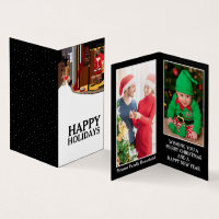 Santa in Paris, familie foto kerst Kaart