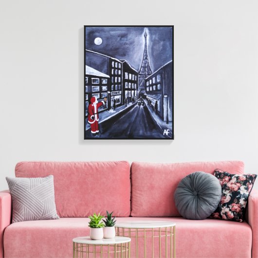 Santa in Paris Painting by Alfred Fox Canvas Afdruk (Insitu (Woonkamer))