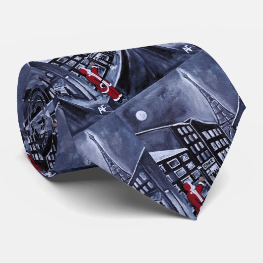 Santa in Paris Painting by Alfred Fox Stropdas (Opgerold)