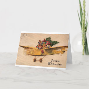 Santa in plane - speelgoed - Duitsland 1900 #X009 Feestdagen Kaart