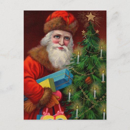 Santa in Red Briefkaart (Voorkant)