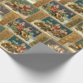 Santa in Roadster en Sidecar Cycle Cadeaupapier (Hoek)