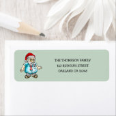 Santa in Sandalen Retouradreslabel Etiket (Insitu)