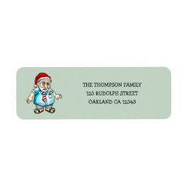 Santa in Sandalen Retouradreslabel Etiket