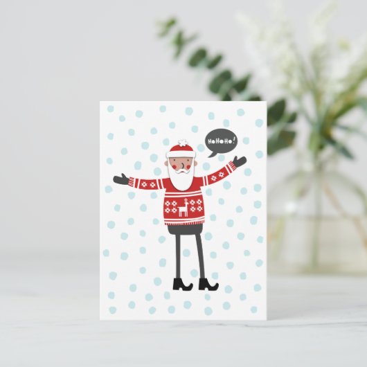 Santa in Skinny Jeans Feestdagenkaart (Staand voorkant)