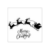 Santa in Sleigh Merry Christmas Stamp Rubberstempel (Afrduk)