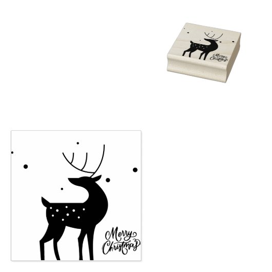 Santa in Sleigh Merry Christmas Stamp Rubberstempel (Gestempeld)