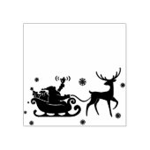 Santa in Sleigh Merry Christmas Stamp Rubberstempel (Afrduk)