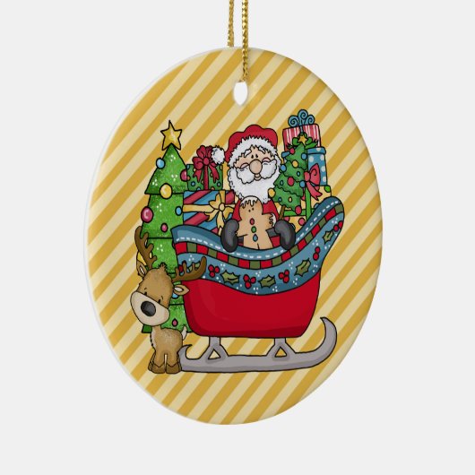 Santa in Sleigh Ornament (Rechts)