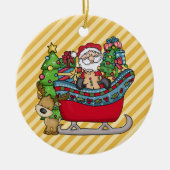 Santa in Sleigh Ornament (Voorkant)