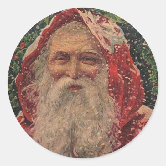 Santa in Snow - Sticker (Voorkant)