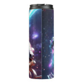 Santa in Space | Futuristic Christmas Art Thermosbeker (Achterkant)