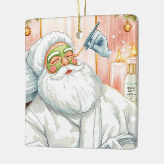 Santa in the Bathtub Spa Christmas themed Keramisch Ornament (Links)