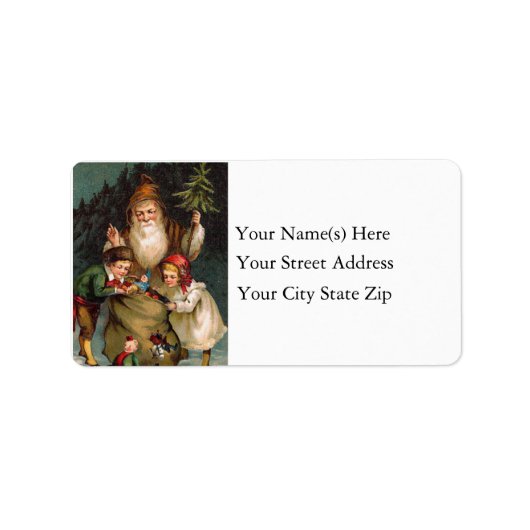 Santa in the Forest adreslabel Etiket (Voorkant)