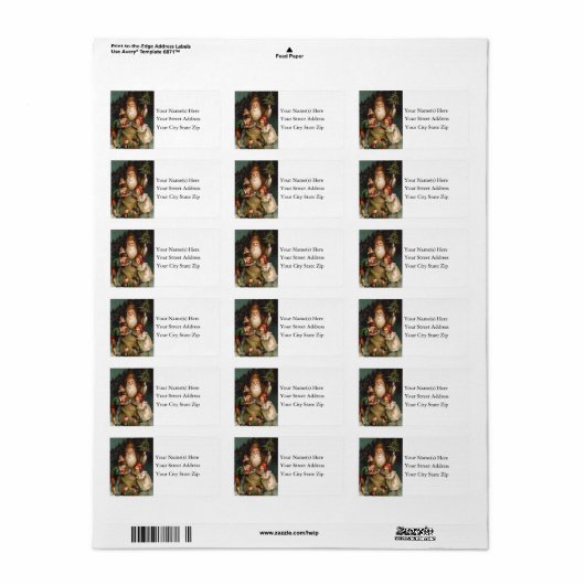 Santa in the Forest  adreslabel Etiket (Full Sheet)