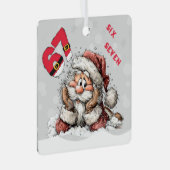 Santa In the Snow Six Seven Christmas Ornament (Voorkant Rechts)