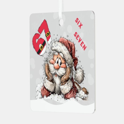 Santa In the Snow Six Seven Christmas Ornament (Voorkant links)