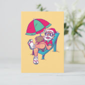SANTA IN VACATIESCHRISTMAS IN JULI BEDANKKAART (Staand voorkant)