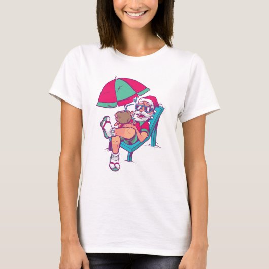 SANTA IN VACATIESCHRISTMAS IN JULI T-SHIRT (Voorkant)