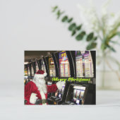 Santa in Vegas Briefkaart voor kerstmis (Staand voorkant)