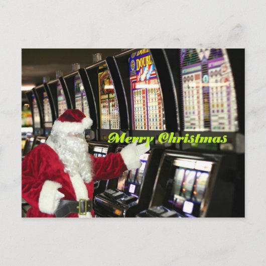 Santa in Vegas Briefkaart voor kerstmis (Voorkant)