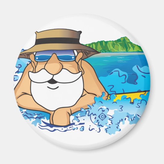 Santa in Waikiki Magneet (Voorkant)