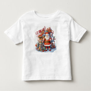 Santa in zijn Speelgoed Factory Kinder Shirts