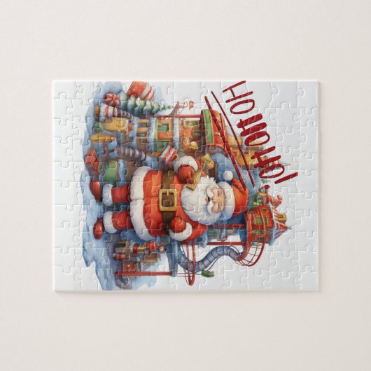 Santa in zijn Speelgoed Factory Legpuzzel (Horizontaal)