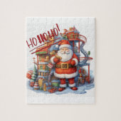 Santa in zijn Speelgoed Factory Legpuzzel (Verticaal)