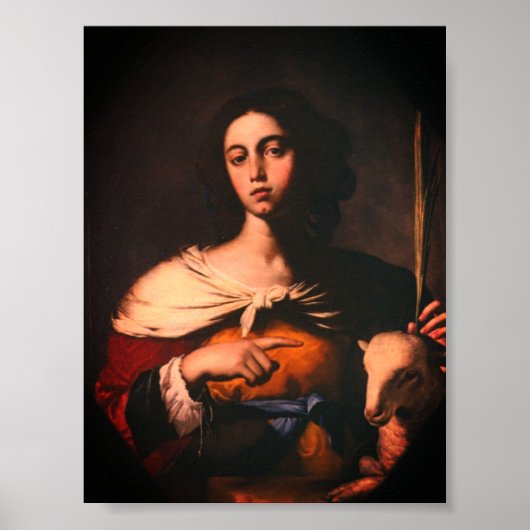 Santa Inés (door Guarino, 1650) Poster (Voorkant)