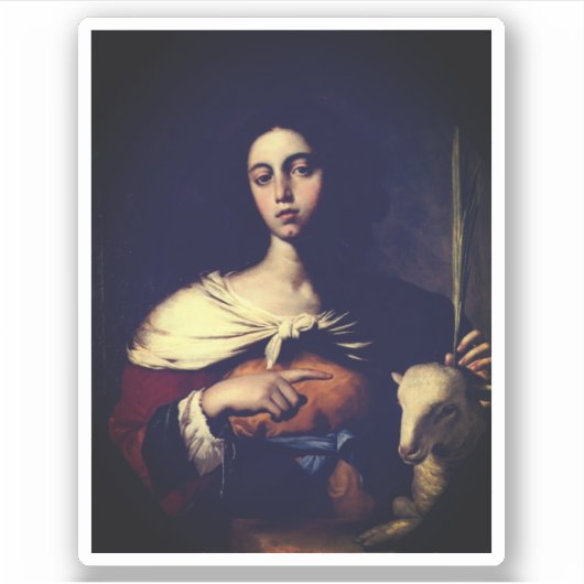 Santa Inés (door Guarino, 1650) Sticker (Voorkant)