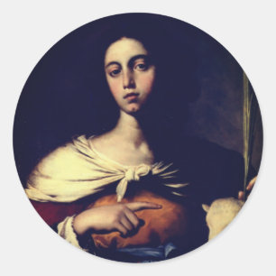 Santa Inés (van Guarino, 1650) Klassieke ronde Sti Sticker