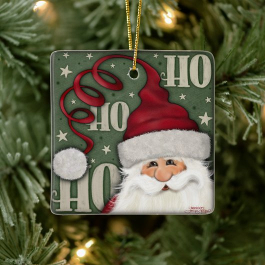 Santa Inspirity Naam Gepersonaliseerde Kerst Keramisch Ornament (Boom)