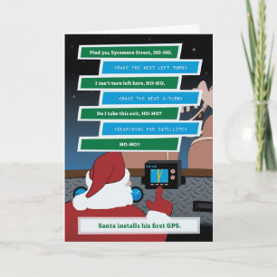 Santa installeert een GPS (standaard) Feestdagen Kaart
