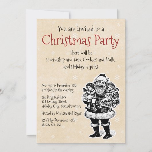 Santa Invitation Kaart (Voorkant)